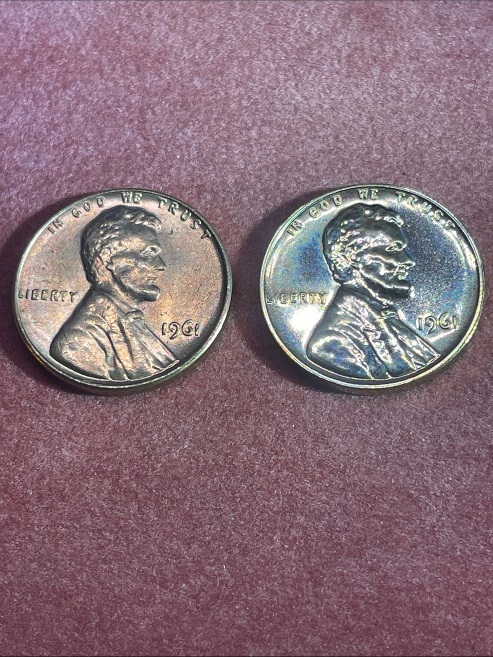 Vintage 1961 Lincoln Memorial Cents 1 business strike 1 Proof - Picture 1 of 4